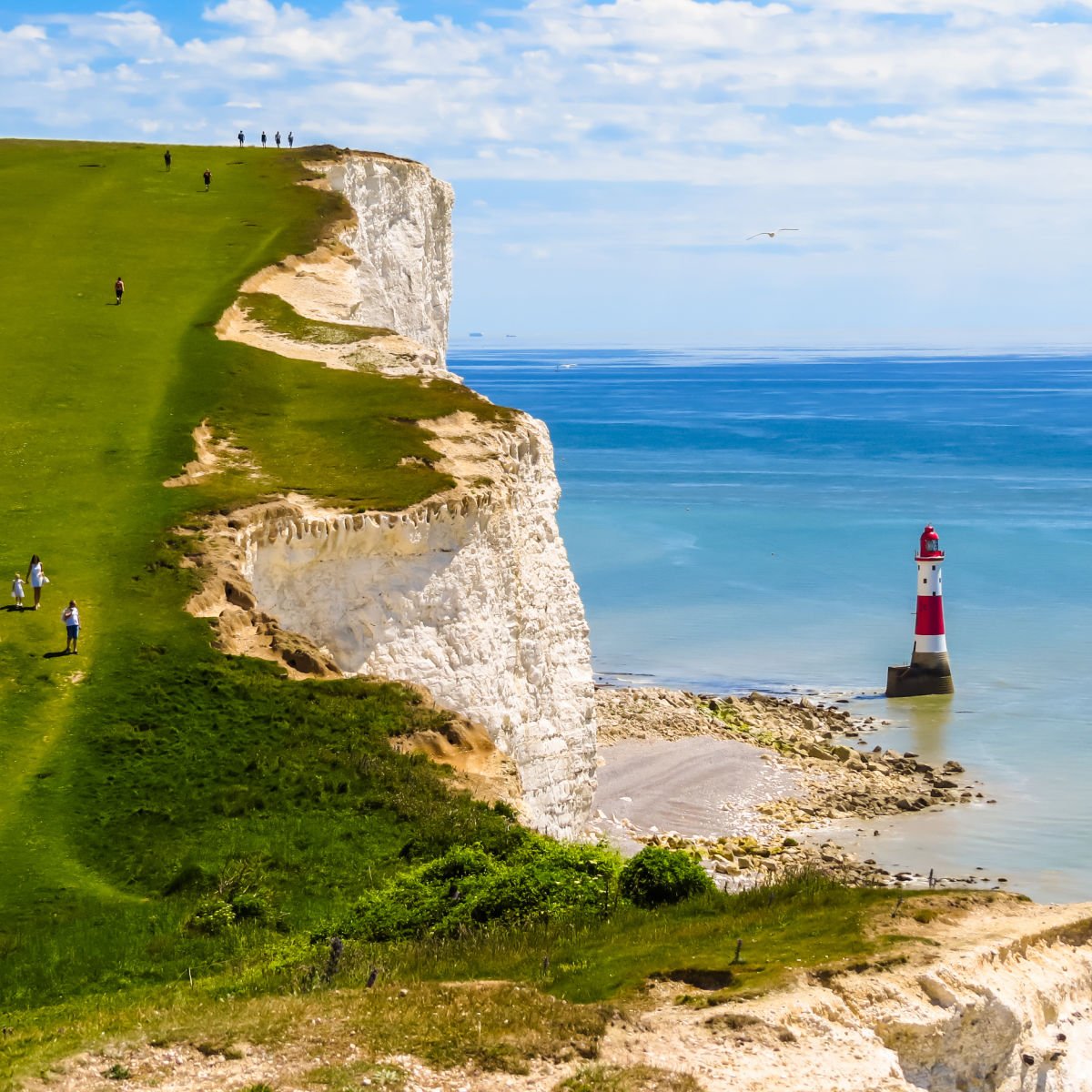 White chalk cliffs in Eastbourne, UK