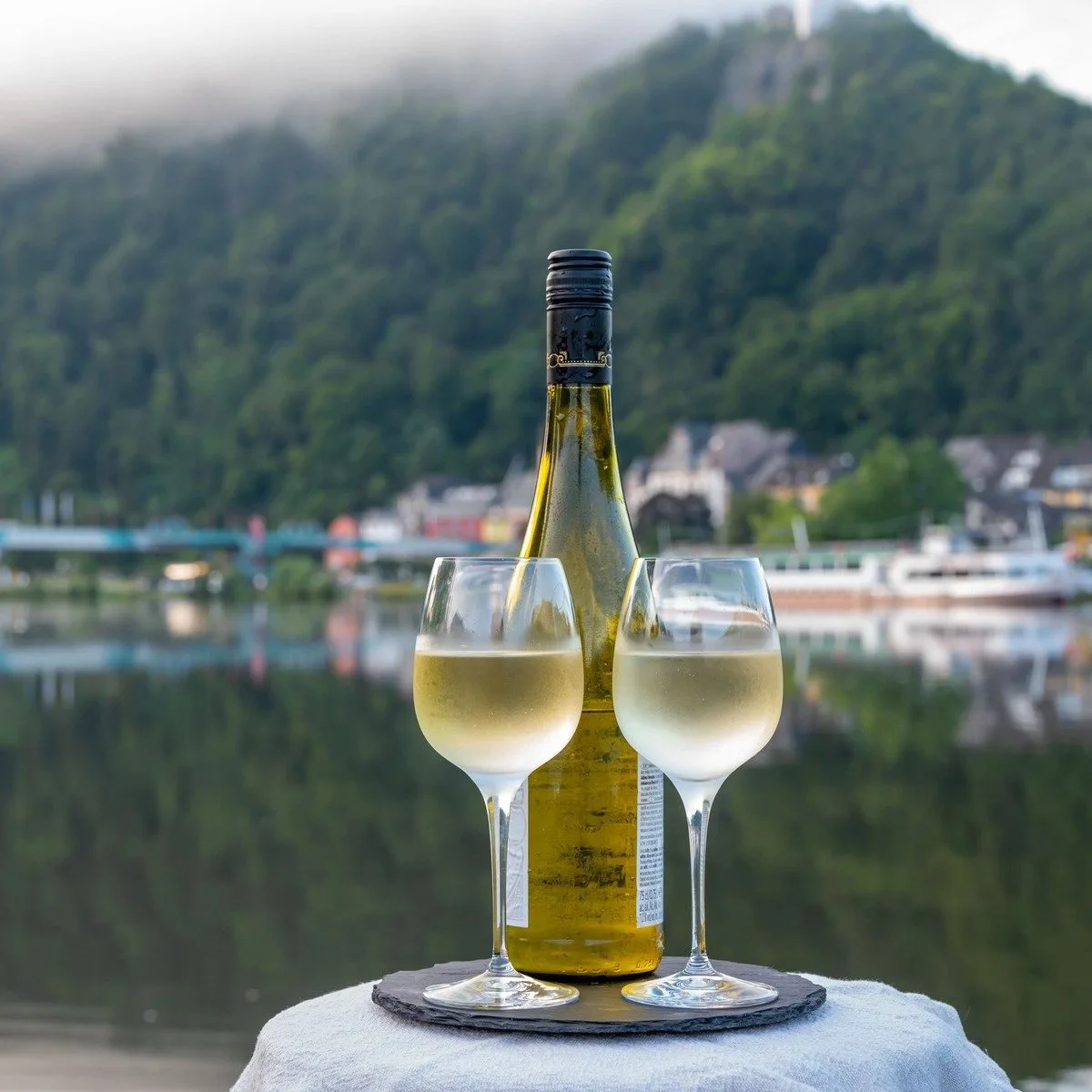 Wine Served In The Moselle Valley, Germany