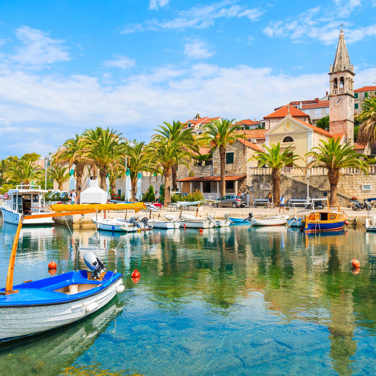 Beautiful port in Brac Island, Croatia