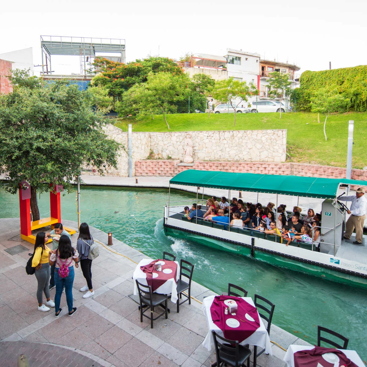 Boat tour along Monterrey, Mexico's riverwalk