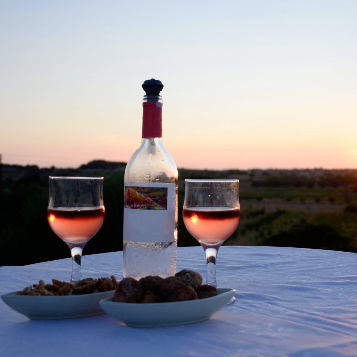 Bottle of rose in Bozcaada