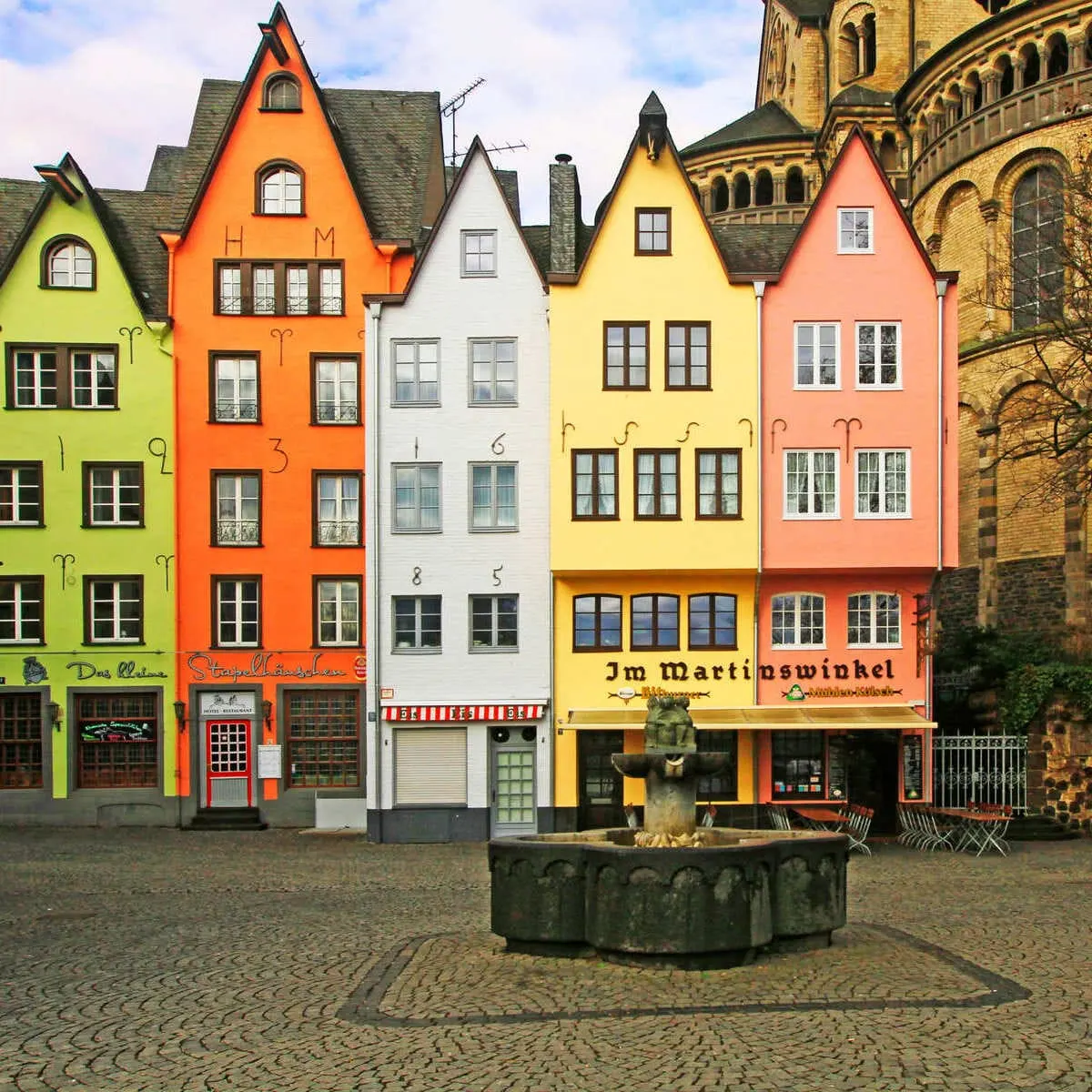 Colorful Old Town Houses In Cologne, Germany