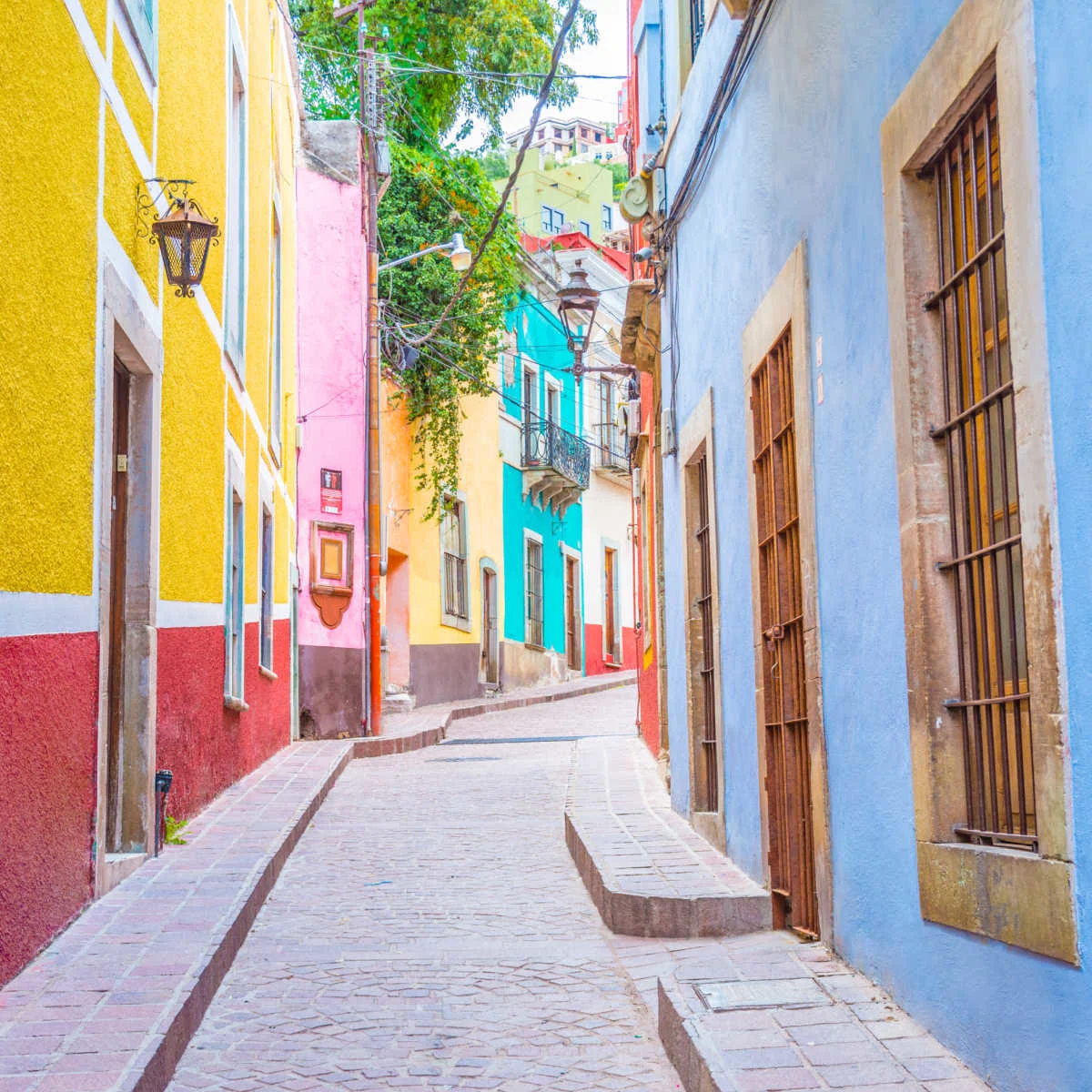 Colorful streets in storybook city of Guanajuato, MX
