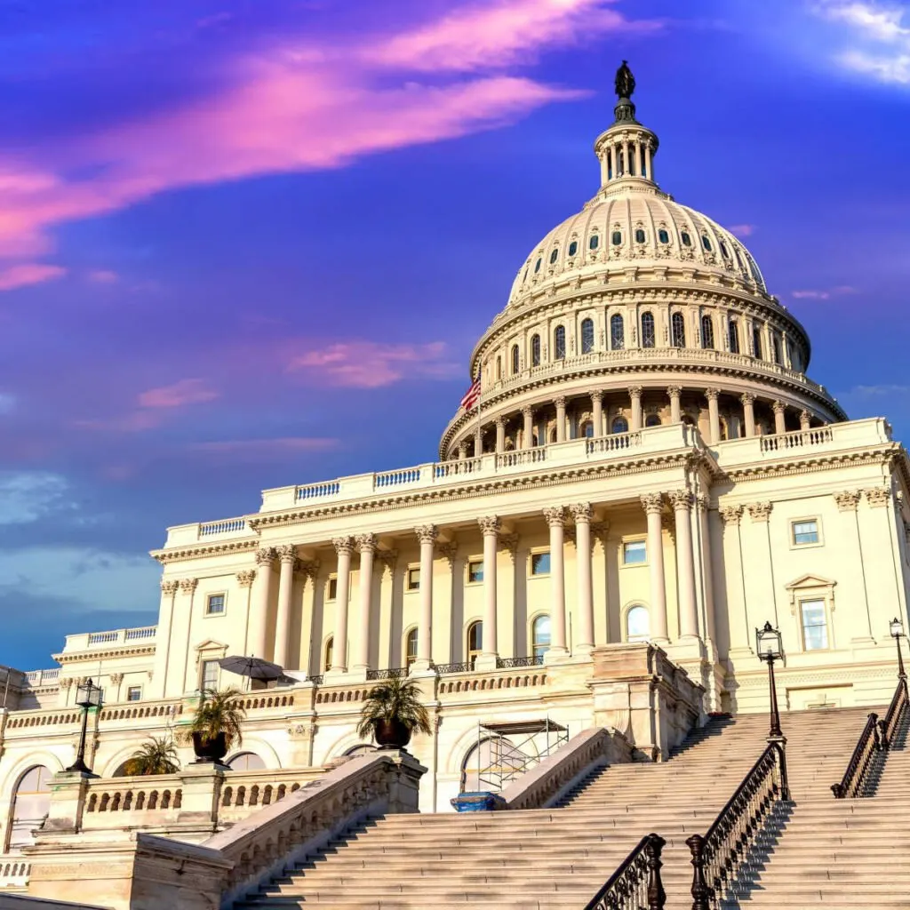 Cotton candy skies over U.S. Capitol