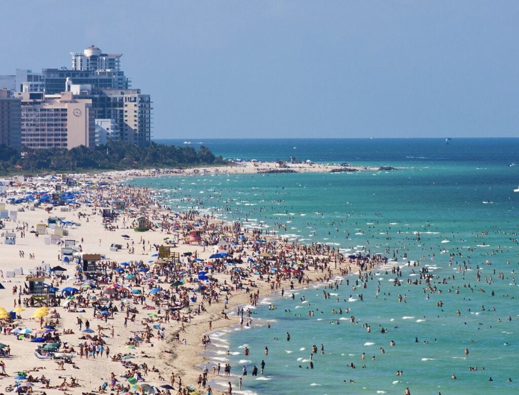 Crowded Miami Beach