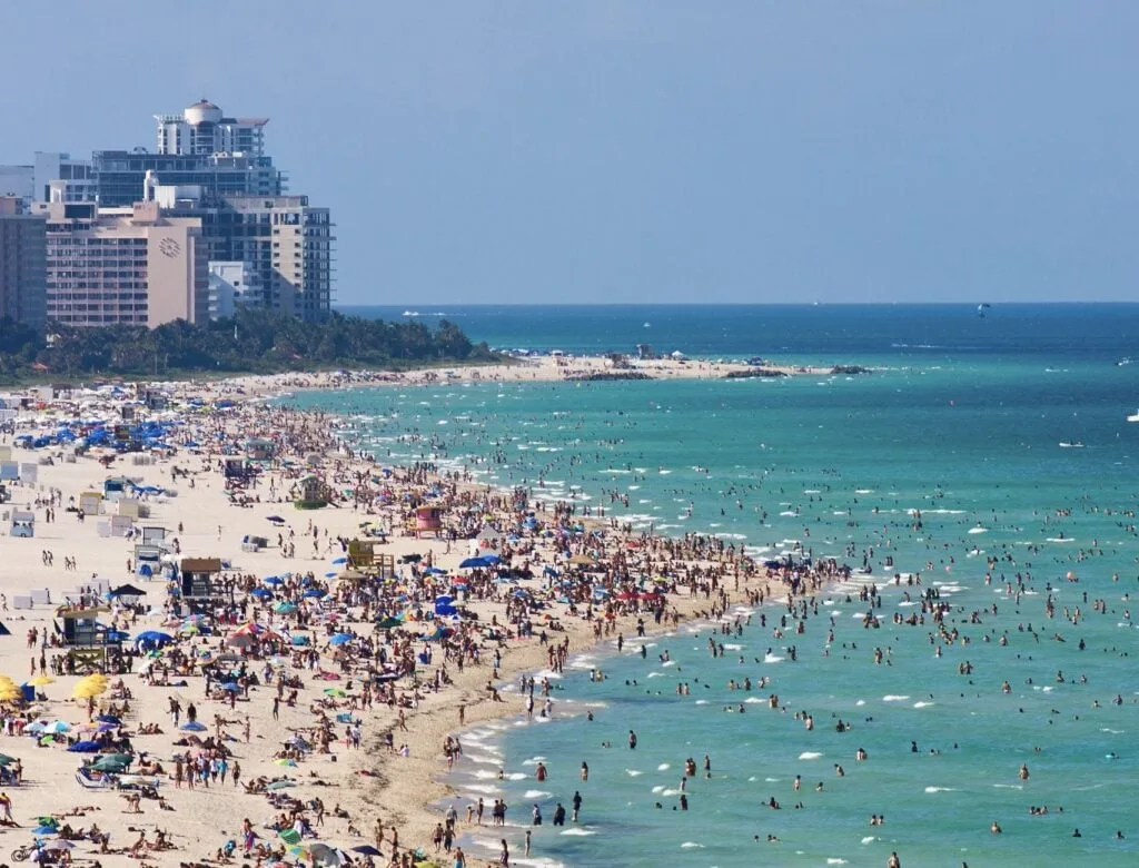 Crowded Miami Beach