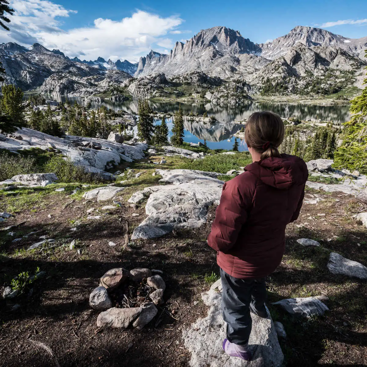 Hiker in mountains outside Pinedale, WY