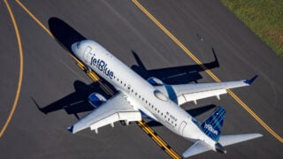 JetBlue plane on runway