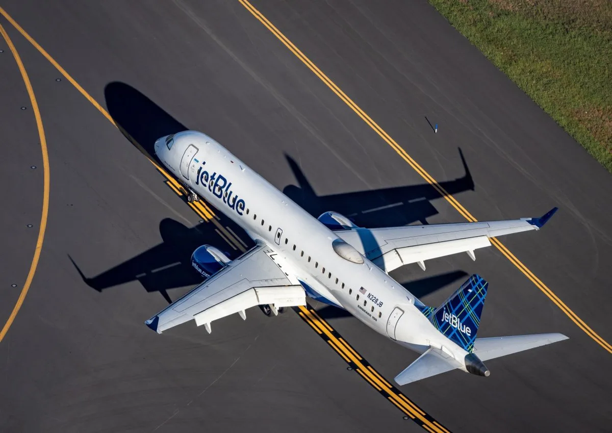 JetBlue plane on runway