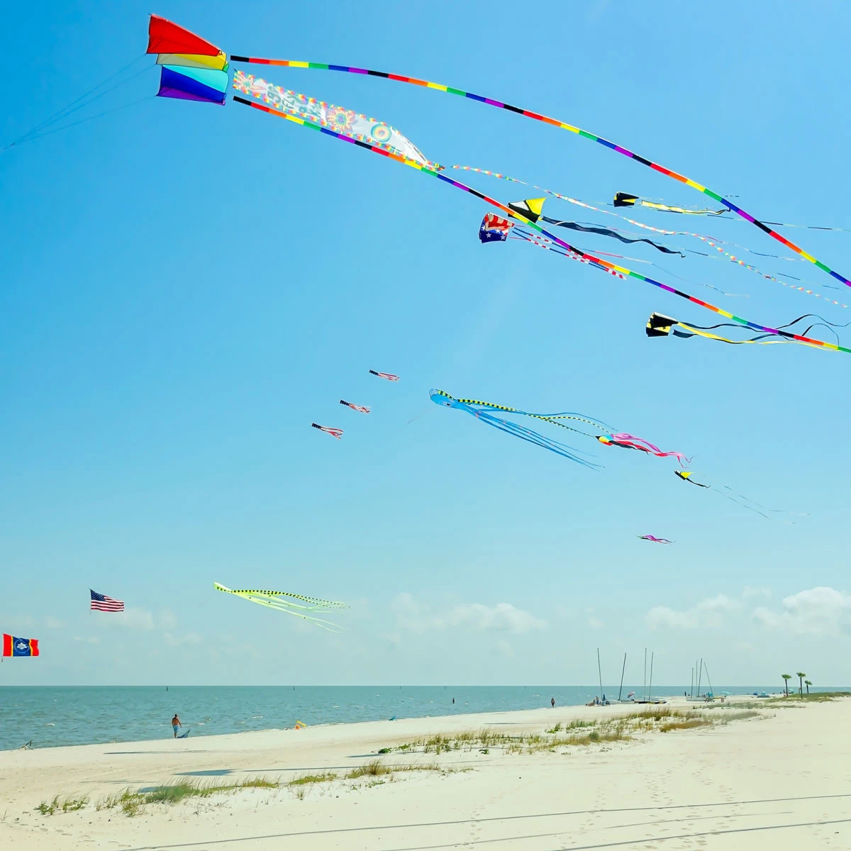 Kites flying in Long Beach, MS