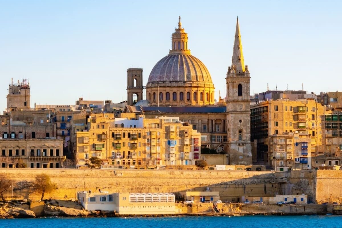 La Valletta Seen From Across The Bay In St. Julians, Malta