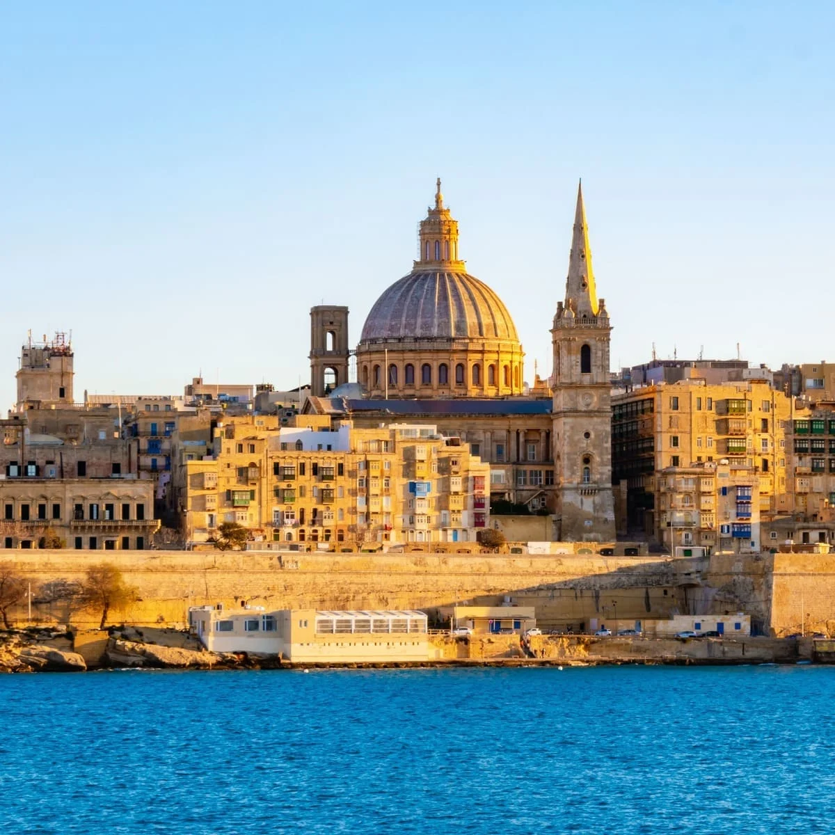 La Valletta Seen From Across The Bay In St. Julians, Malta