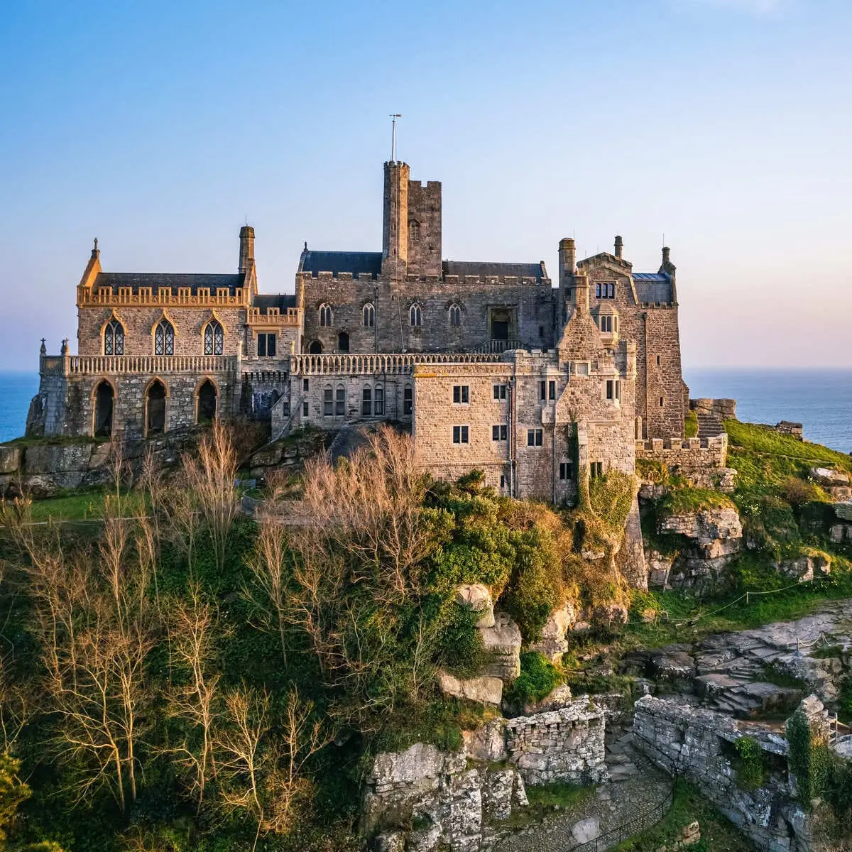 Medieval Castle In Mont Saint Michel, Penzance, England