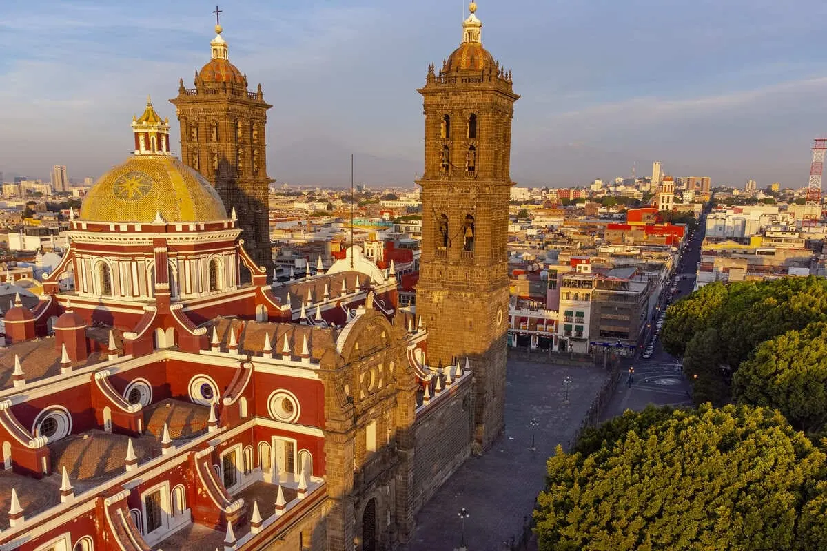 Mexico Confirms Launch Of New Train Connecting 3 Of Its Most Iconic Historic Cities Aerial Panoramic View Of Puebla, Mexico