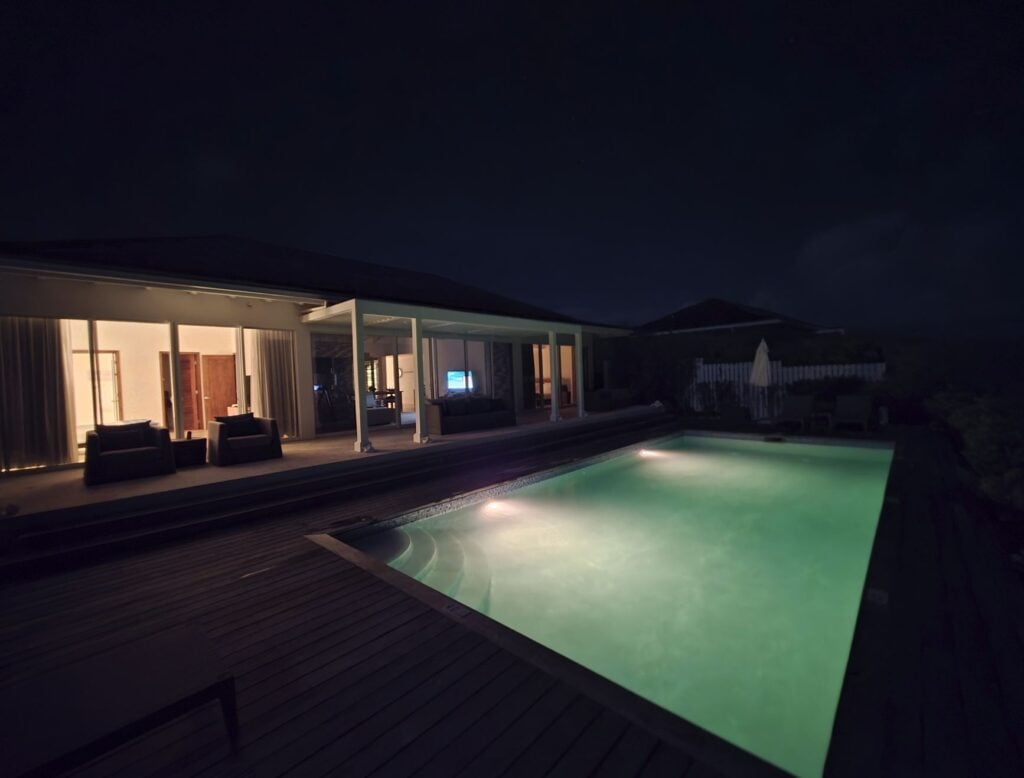 Sailrock South Caicos Villa night time private pool