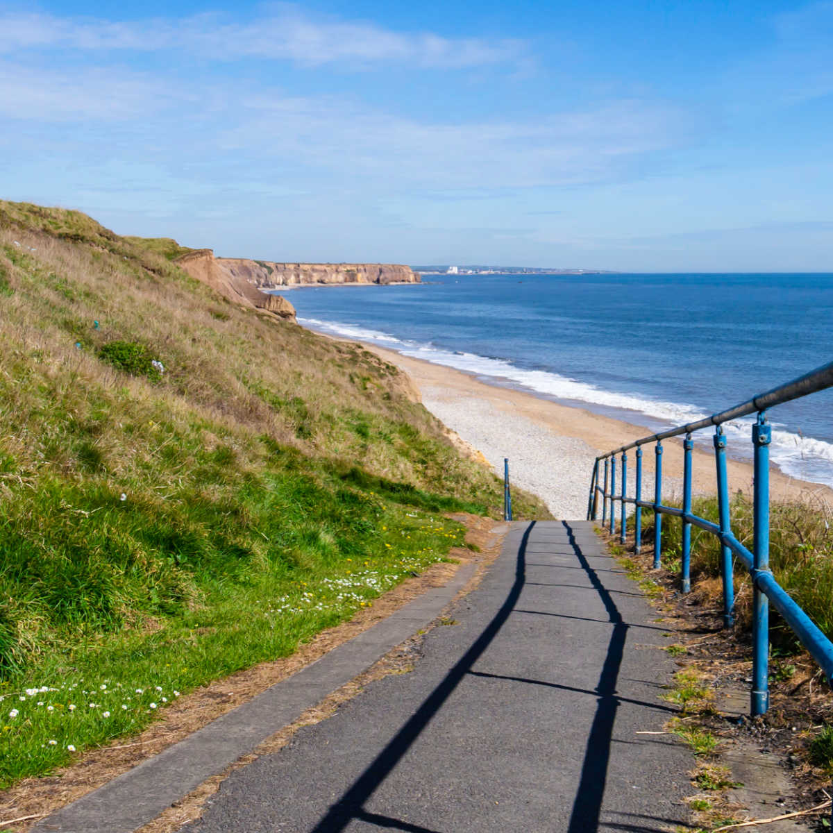 Stairway to Seaham, UK beach