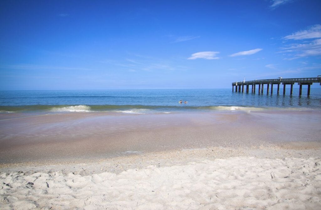 The Saint Augustine beach on a beautiful Fall day