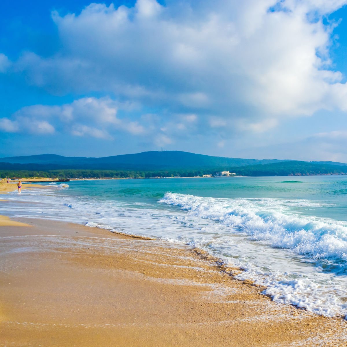 Waves crashing in Primorsko, Bulgaria
