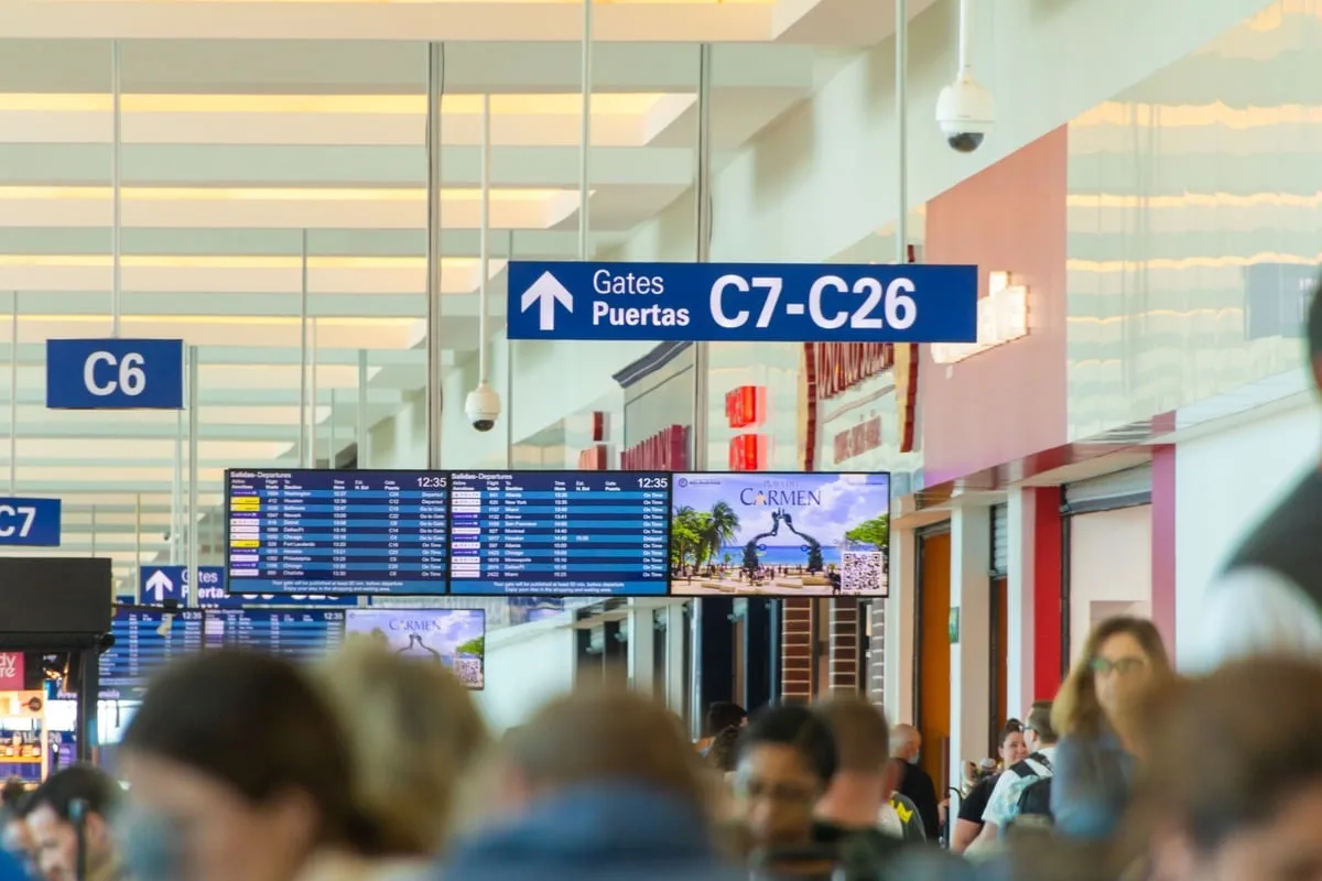 Cancun Airport At Rush Hour