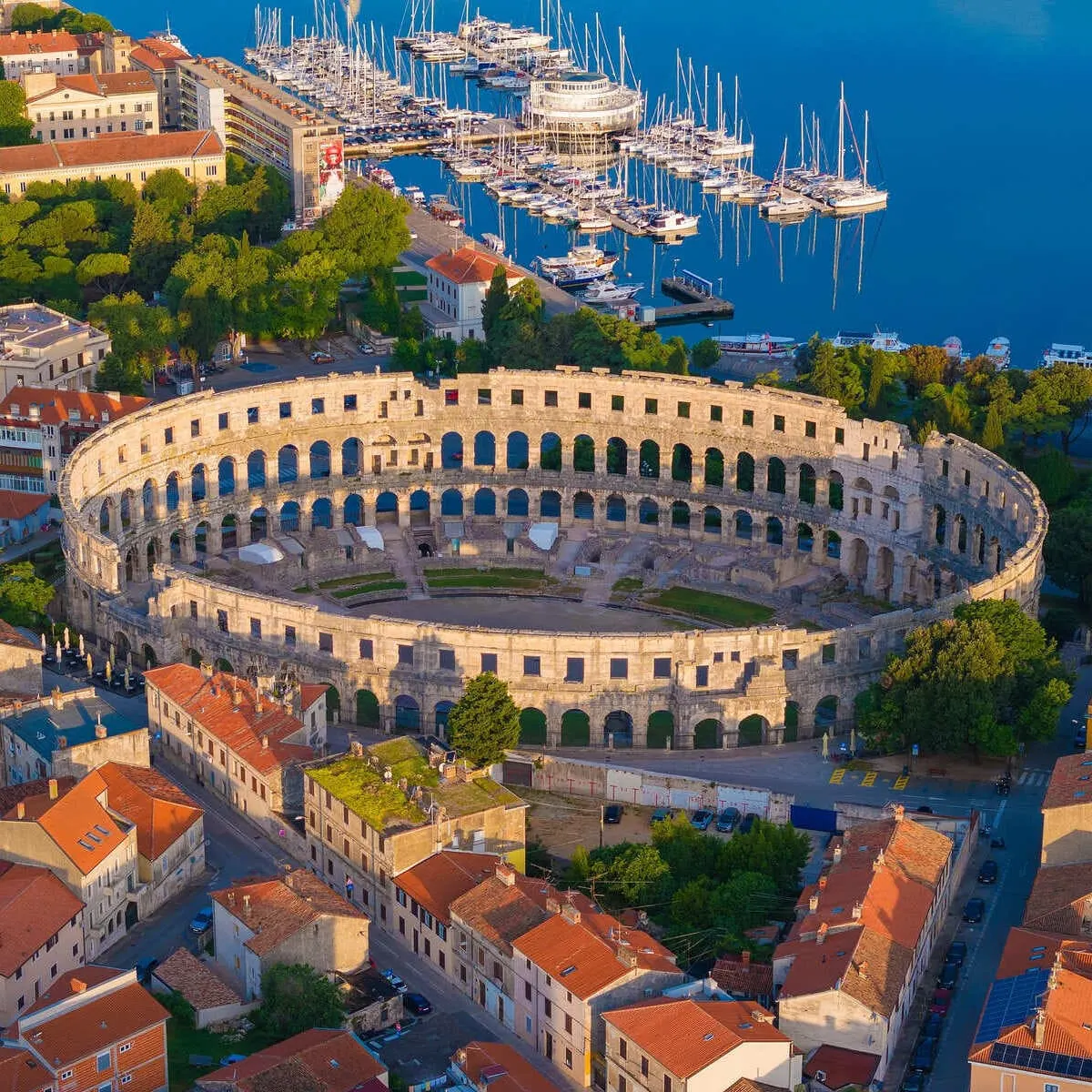 Aerial Panoramic Of Pula, Croatia