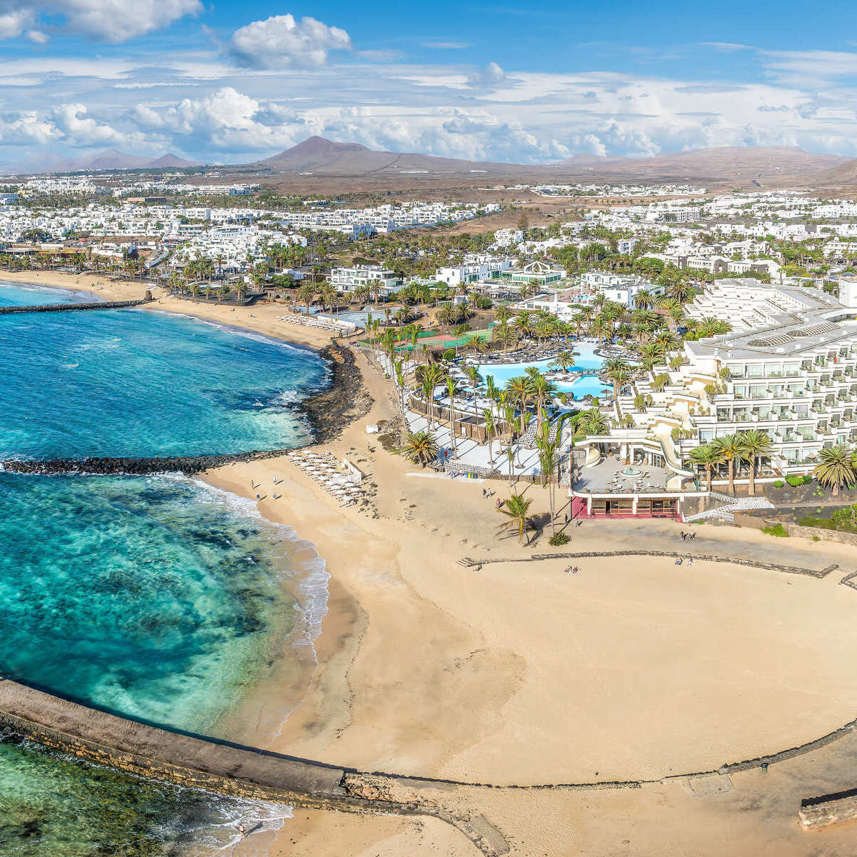 Aerial View Of A Resort Zone In Lanzarote, Spain