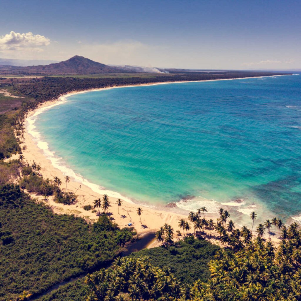 Aerial view of Miches, D.R. coastline