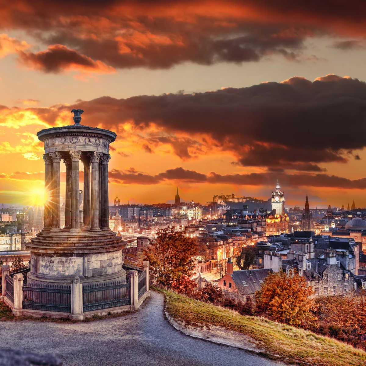 Carlton Hill in autumn in Edinburgh