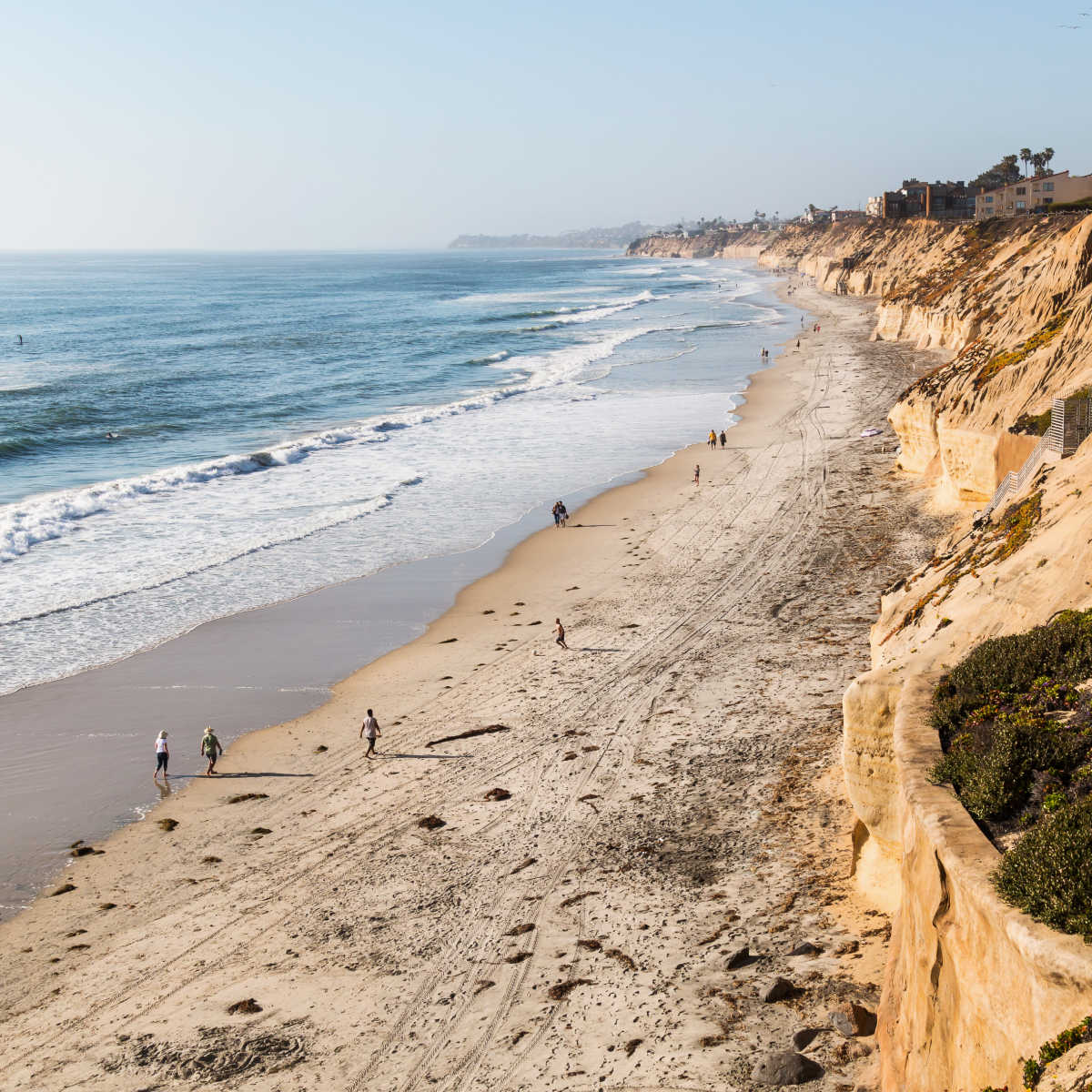 Crowd-free beach in Solana Beach, CA