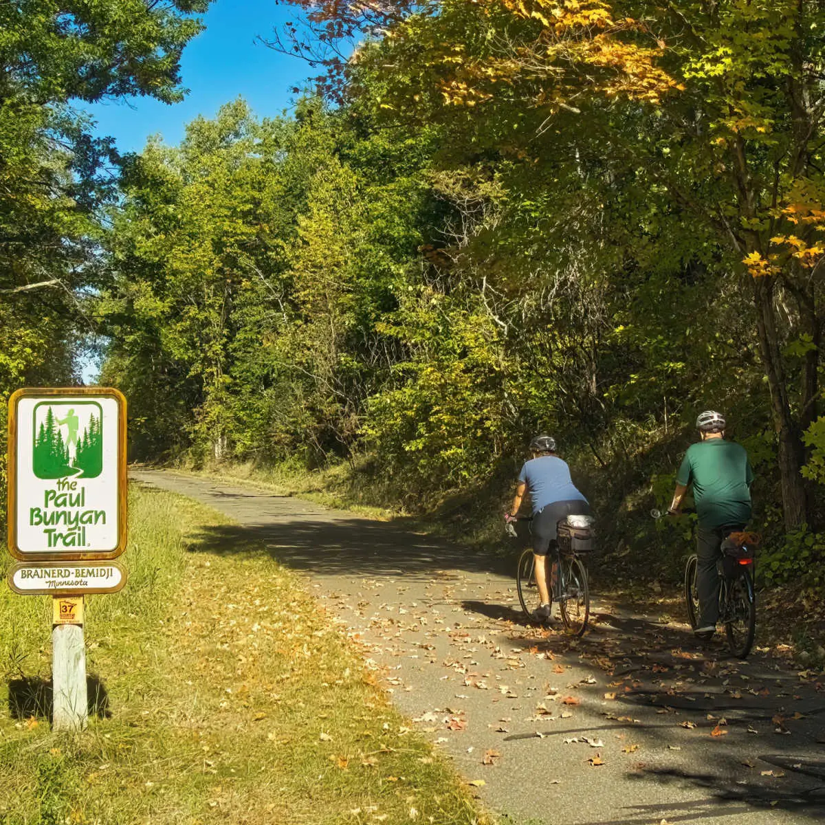 Cyclists on Paul Bunyan Trail in Minnesota
