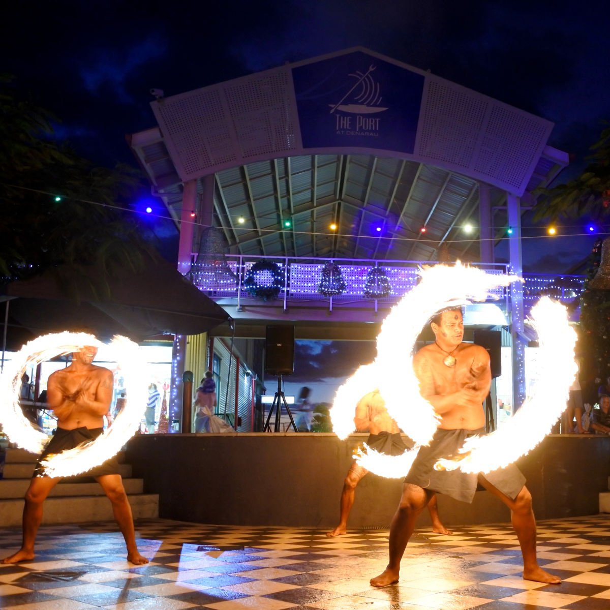 Dancers with fire in Nadi, Fiji