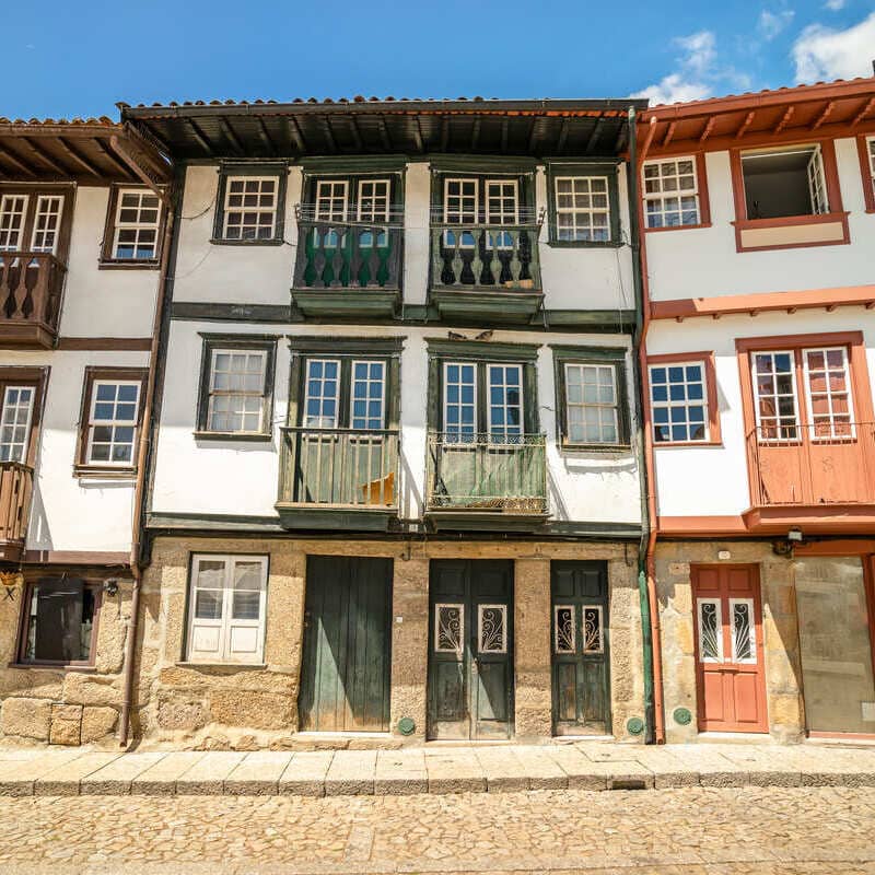 Historic Building Facades In Guimaraes, Portugal