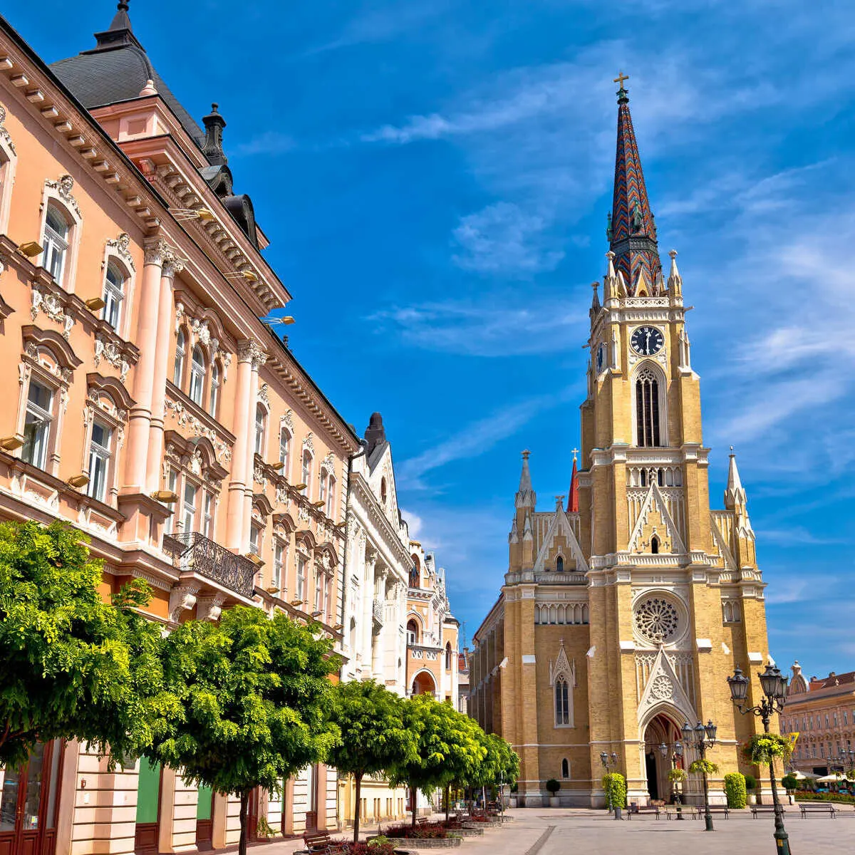Historic Main Square In Novi Sad, Serbia
