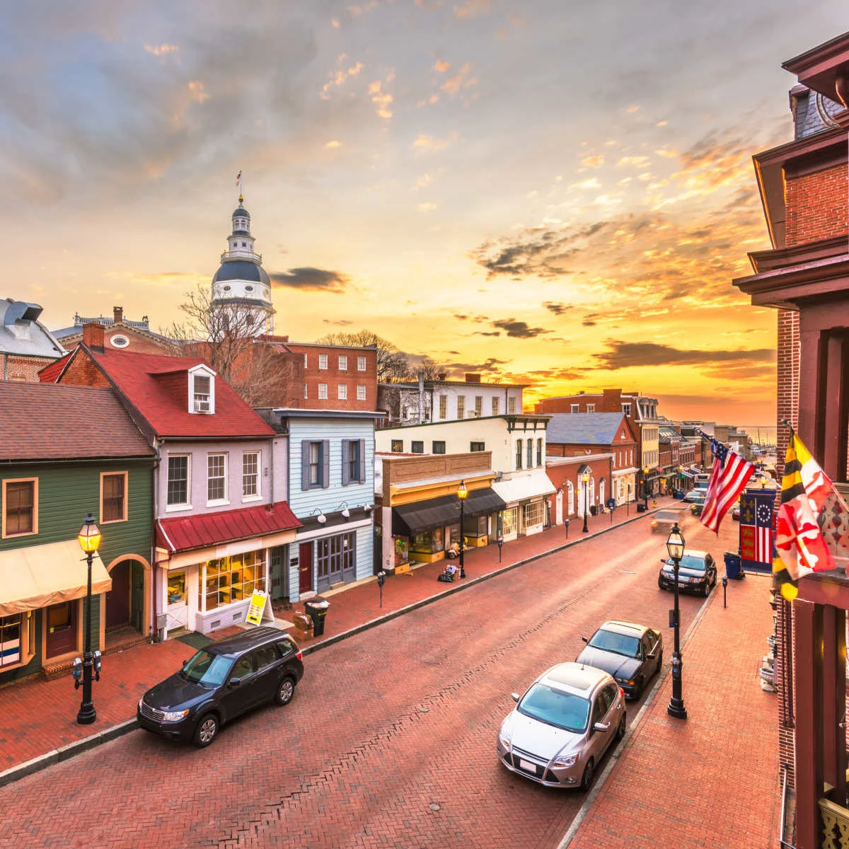 Historic street in Annapolis, MD