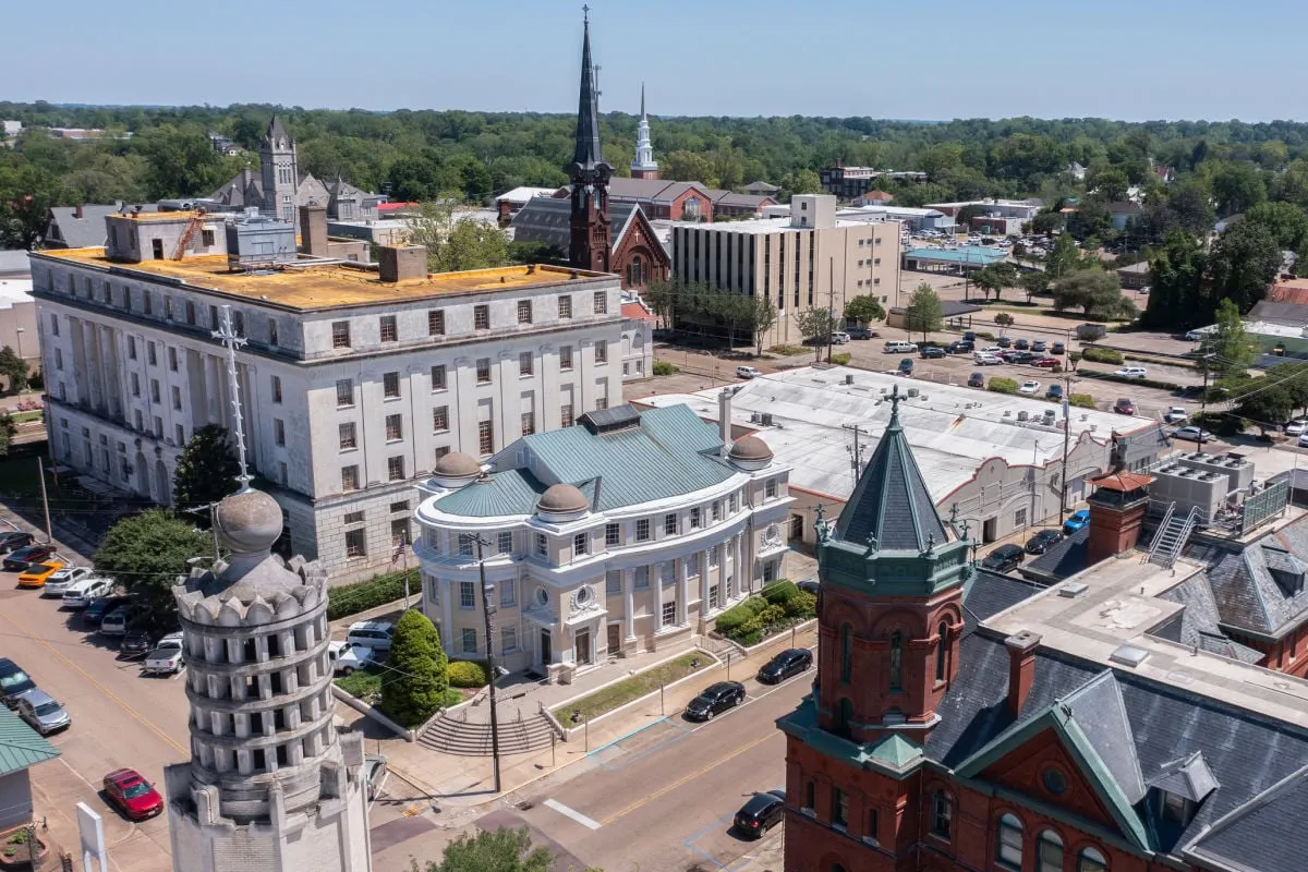 Panoramic view of downtown Vicksburg, MS