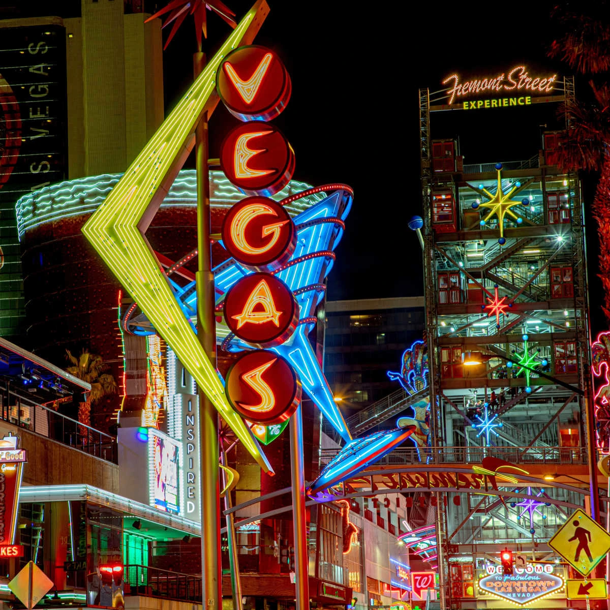 Neon Vegas sign in downtown Las Vegas