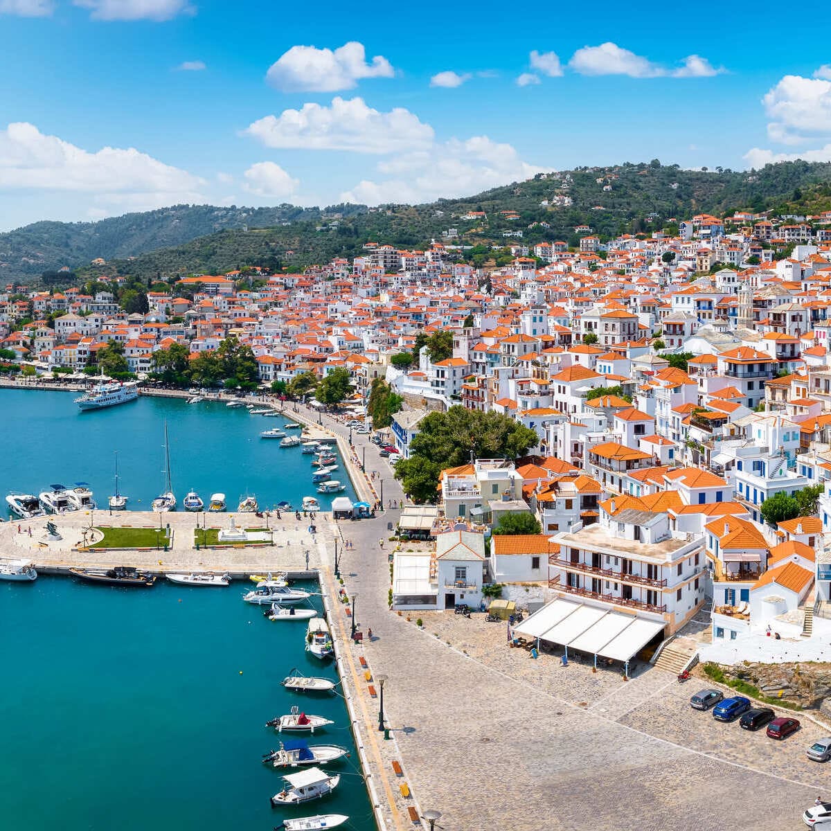 Panoramic View Of Skopelos, Greece