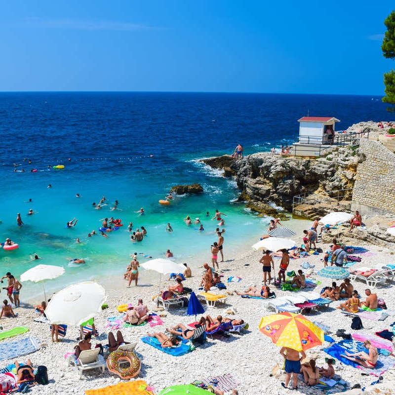 Picturesque Beach In Pula, Croatia