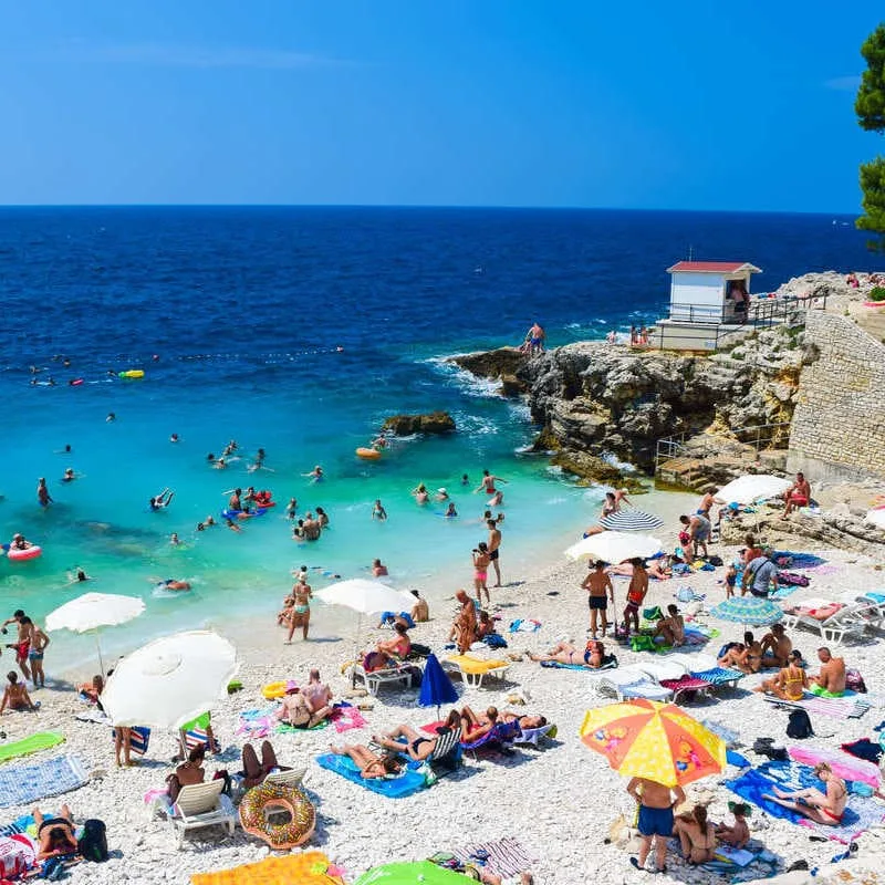 Picturesque Beach In Pula, Croatia