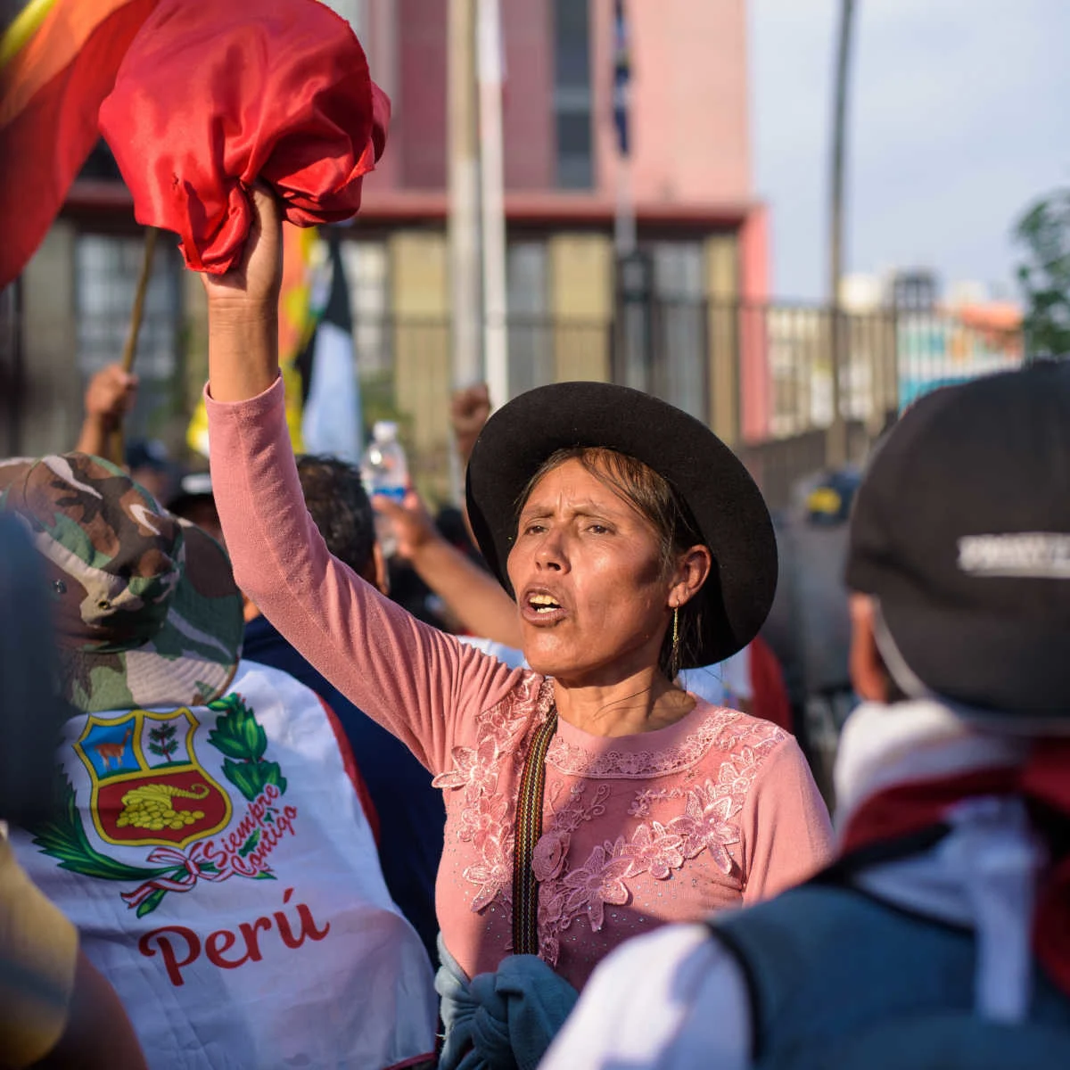 Protester in Peru