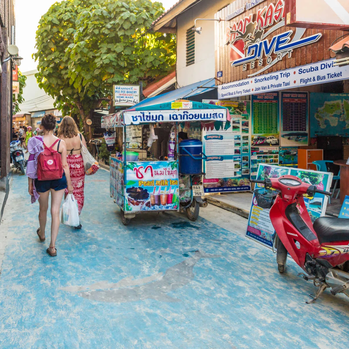 Tourists on Walking Street in Koh Lipe, Thailand
