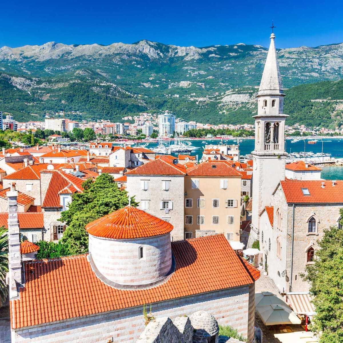 Aerial View Of Budva Cathedral, Montenegro
