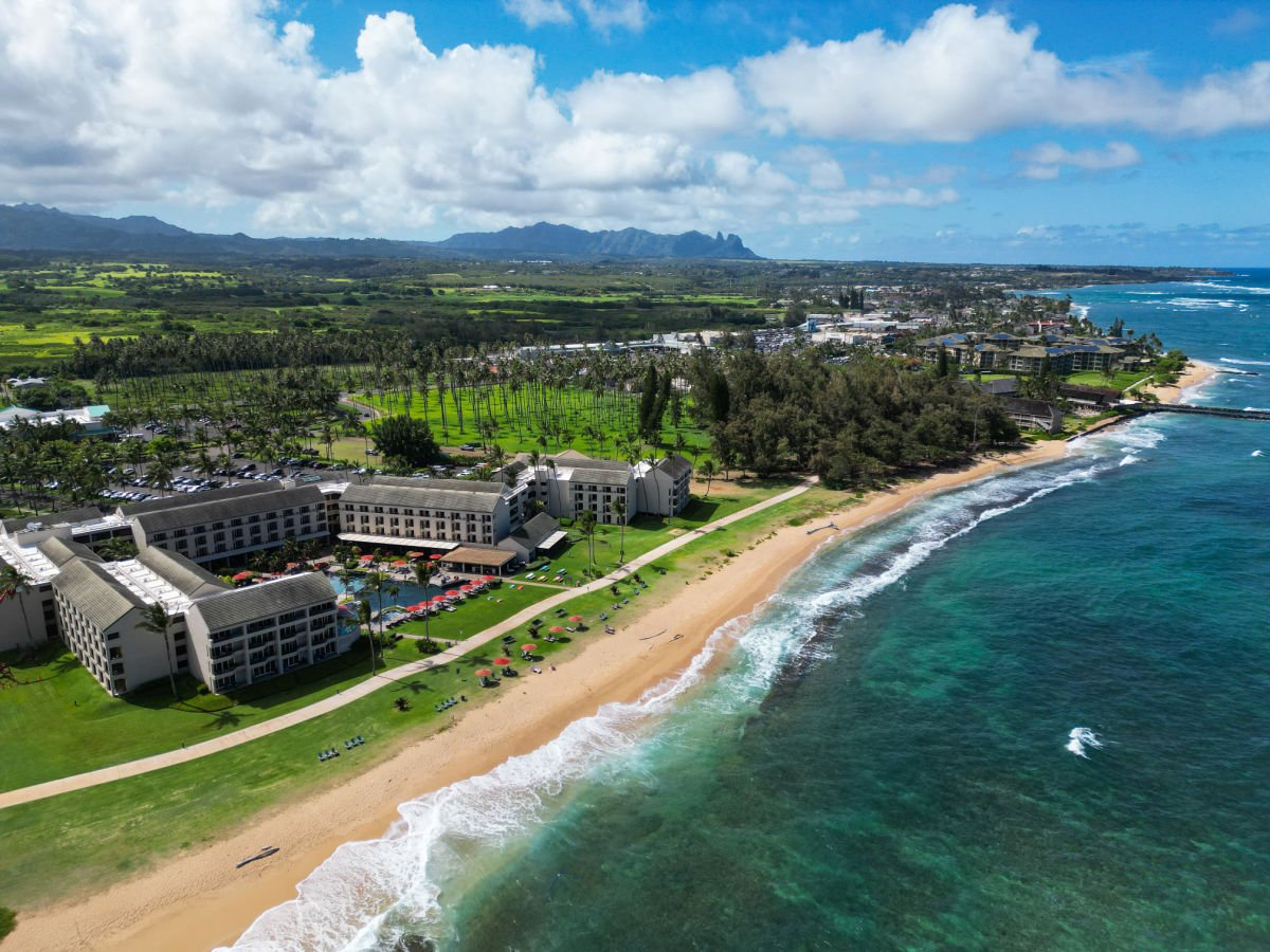 Aerial View of Sheraton Kauai Coconut Beach Resort