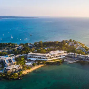 Aerial view of Negril, Jamaica resorts