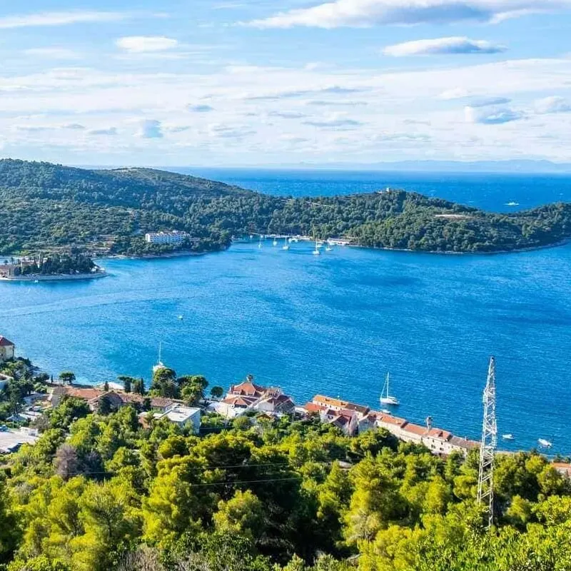 Beautiful Panoramic View Of Vis Island, Croatia