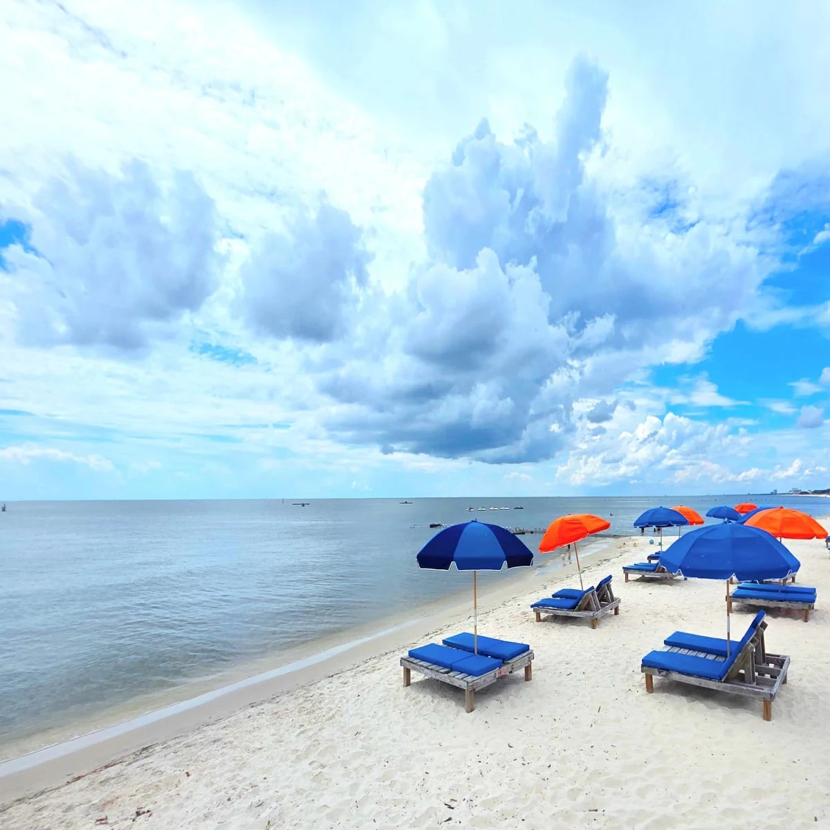Biloxi Beach lounge chairs