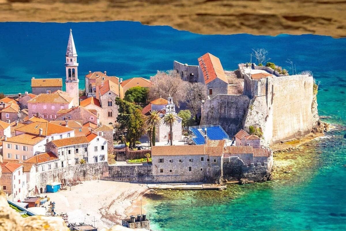 Budva Seen From The Citadel Walls In Montenegro