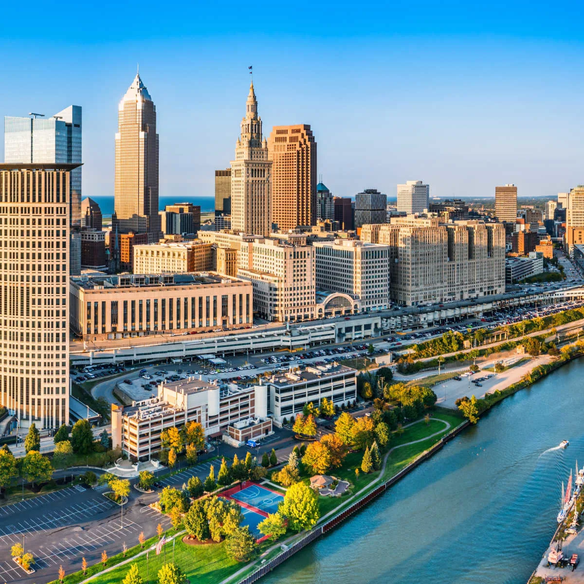 Cleveland skyline on nice day