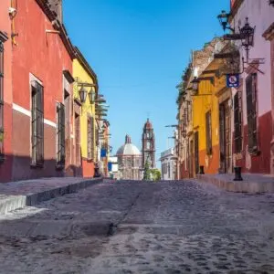 Colonial Street In San Miguel de Allende, Mexico