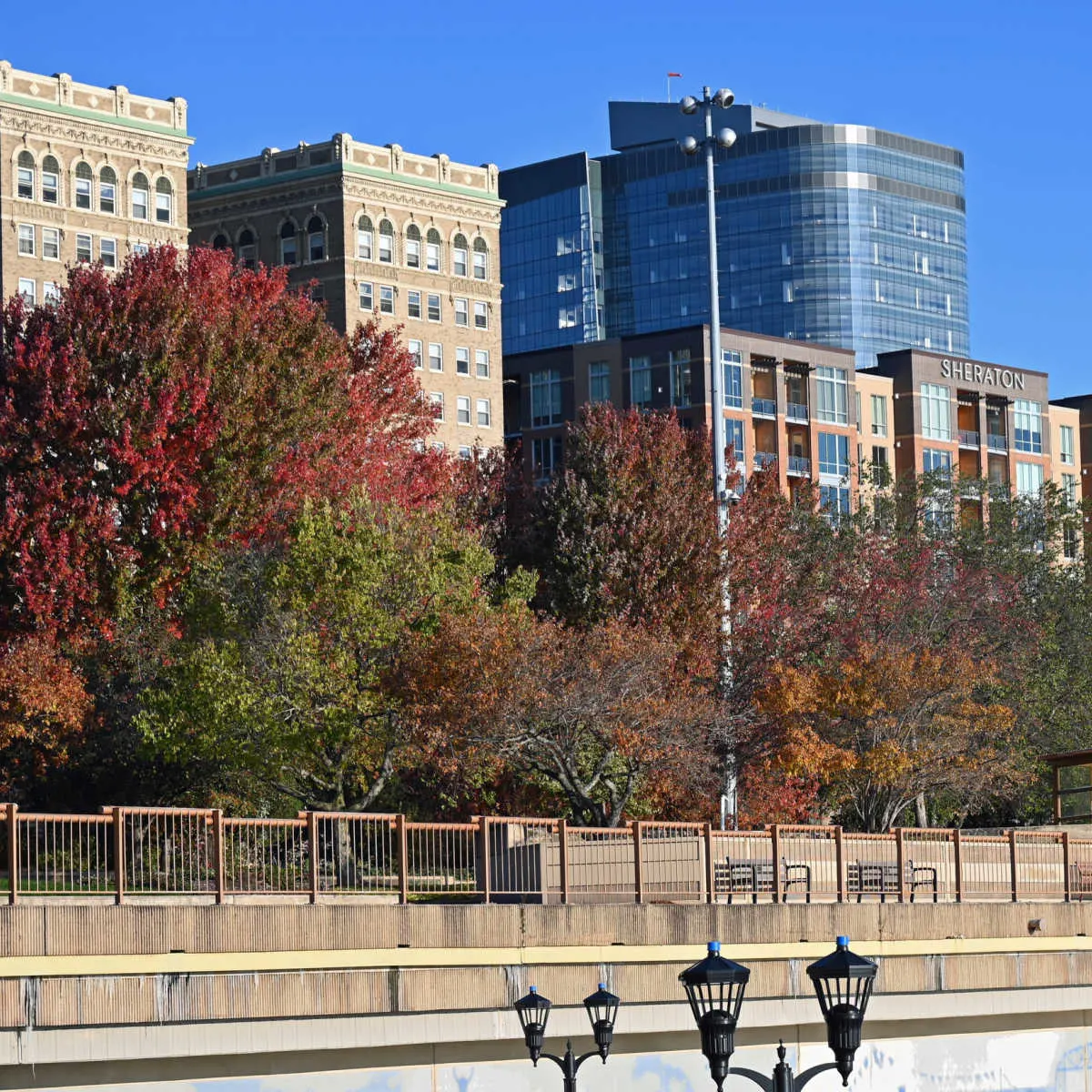Downtown Duluth, MN in fall