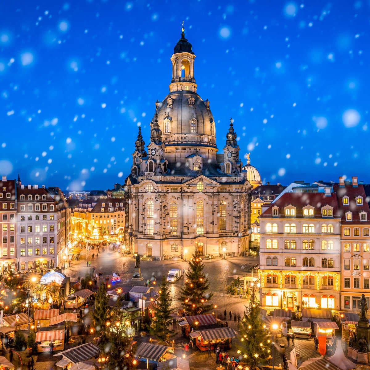 Dresden Old Town In Germany During Christmas Time